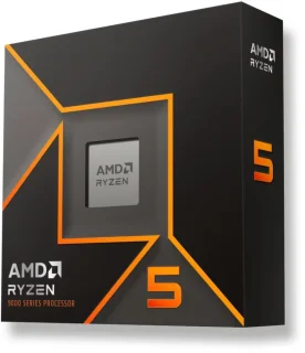 AMD Ryzen 5 9600X 6-Core 12-Thread Desktop Processor - Zen 5, 3.9GHz Base Up to 5.4GHz Boost, 38MB Cache, 65W TDP, AM5 Socket, Integrated Radeon Graphics, Fully Unlocked