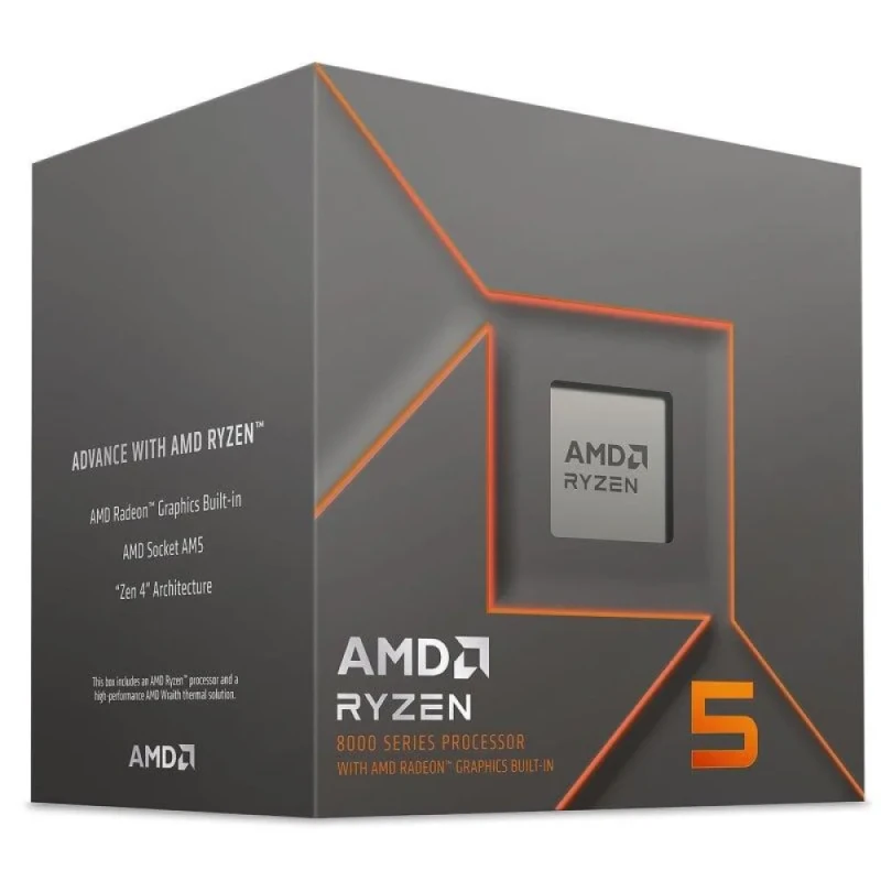 AMD Ryzen 5 8500G 6-Core 12-Thread Desktop Processor, Zen 4, 3.5GHz Base, Up to 5.0GHz Boost, 65W TDP, 22MB Cache, AM5 Socket, Integrated Radeon 740M Graphics, Wraith Stealth Cooler - Featured Image