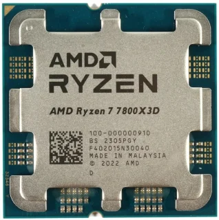 AMD Ryzen 7 7800X3D AM5 Desktop Processor – 8 Cores / 16 Threads, 4.2 GHz Base / Up to 5.0 GHz Boost, 96 MB 3D V-Cache, DDR5-5200 Support, PCIe 5.0, Radeon Integrated Graphics, 120 W TDP, No Cooler (Boxed)