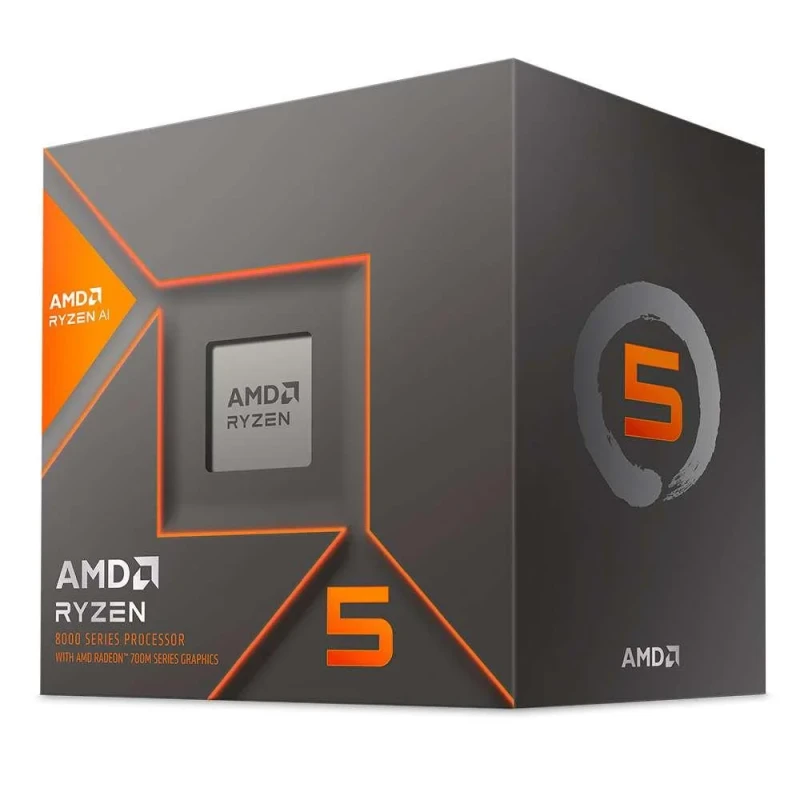 AMD Ryzen 5 8600G AM5 Desktop APU – 6 Cores / 12 Threads, 4.3 GHz Base / Up to 5.0 GHz Boost, 22 MB Cache, Radeon 760M Integrated Graphics, 65 W TDP, DDR5 Support, Includes Wraith Stealth Cooler (Boxed) - Featured Image