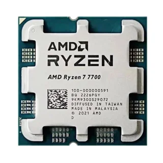 AMD Ryzen 7 7700 8-Core 3.8 GHz AM5 Desktop Processor – 16 Threads, Up to 5.3 GHz Boost, 32 MB L3 Cache, 65 W TDP, Integrated Radeon Graphics, Zen 4 Architecture, Wraith Prism Cooler (Boxed CPU for Gaming & Productivity)