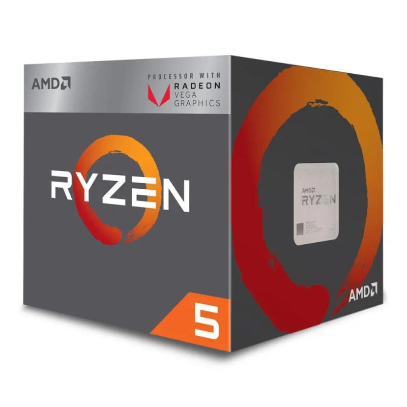 AMD Ryzen 5 2400G 4-Core 8-Thread AM4 Desktop CPU with Radeon Vega 11 Graphics, 3.6 GHz Base / Up to 3.9 GHz Boost, 65 W TDP, Wraith Stealth Cooler Included – Retail Boxed Processor - Featured Image