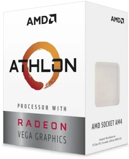 AMD Athlon 3000G AM4 Desktop APU with Radeon Vega 3 Graphics, 2 Cores 4 Threads, 3.5 GHz Base, 4 MB L3 Cache, 35 W TDP, DDR4-2667 Support, Unlocked Entry-Level CPU – Retail Boxed Processor