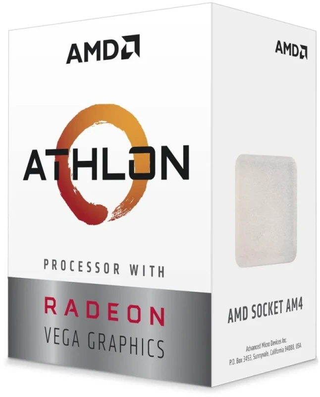 AMD Athlon 3000G AM4 Desktop APU with Radeon Vega 3 Graphics, 2 Cores 4 Threads, 3.5 GHz Base, 4 MB L3 Cache, 35 W TDP, DDR4-2667 Support, Unlocked Entry-Level CPU – Retail Boxed Processor - Featured Image