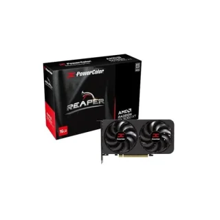 PowerColor Reaper Radeon RX 9060 XT 16GB Black – AMD RDNA GPU, 16GB GDDR6, Boost Clock up to 2650 MHz, Dual-Fan Reaper Cooling, Factory Overclock, PCIe 4.0, HDMI/DP Outputs, 200 mm