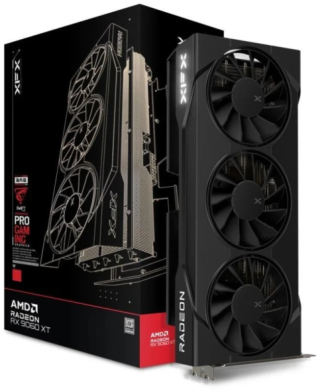 XFX Swift OC Radeon RX 9060 XT 16GB Black – AMD RDNA GPU, 16GB GDDR6, Boost Clock up to 2650 MHz, Triple-Fan Swift Cooling, Factory Overclock, PCIe 4.0, HDMI/DP Outputs, 290 mm - Featured Image