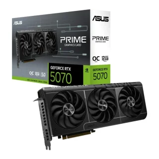 ASUS PRIME OC GeForce RTX 5070 12GB Black/White – NVIDIA Next-Gen GPU, 12GB GDDR7, Boost Clock up to 2700 MHz, Triple-Fan PRIME Cooling, Factory Overclock, Ray Tracing & AI Acceleration, PCIe 5.0, HDMI/DP Outputs, 306 mm