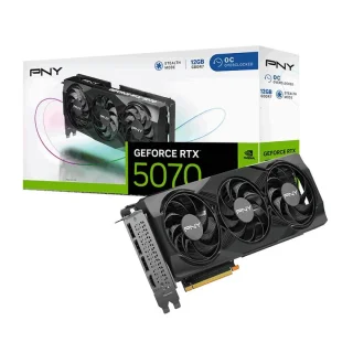 PNY OC GeForce RTX 5070 12GB Black – NVIDIA Next-Gen GPU, 12GB GDDR7, Boost Clock up to 2700 MHz, Dual-Fan PNY Cooling, Factory Overclock, Ray Tracing & AI, PCIe 5.0, HDMI/DP Outputs, 300 mm