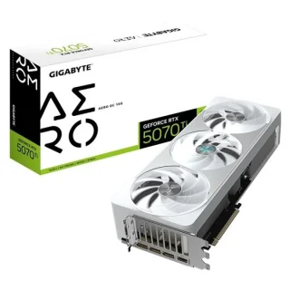 Gigabyte AERO OC GeForce RTX 5070 Ti 16GB White/Silver – NVIDIA Next-Gen GPU, 16GB GDDR7, Boost Clock up to 2750 MHz, Triple-Fan AERO Cooling, Factory Overclock, Ray Tracing & AI Acceleration, PCIe 5.0, HDMI/DP Outputs, 340 mm
