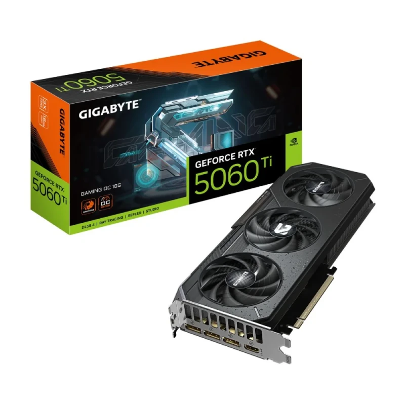 Gigabyte GAMING OC GeForce RTX 5060 Ti 16GB Black – NVIDIA Next-Gen GPU, 16GB GDDR6, Boost Clock up to 2650 MHz, Triple-Fan GAMING Cooling, Factory Overclock, Ray Tracing & DLSS, PCIe 4.0, HDMI/DP Outputs, 281 mm - Featured Image