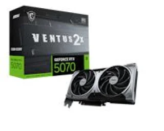 MSI VENTUS 2X OC GeForce RTX 5070 12GB Silver/Black – NVIDIA Next-Gen GPU, 12GB GDDR7, Boost Clock up to 2700 MHz, Dual-Fan VENTUS Cooling, Factory Overclock, Ray Tracing & AI Features, PCIe 5.0, HDMI/DP Outputs, 236 mm