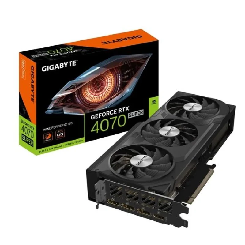 Gigabyte WINDFORCE OC GeForce RTX 4070 SUPER 12GB – NVIDIA Ada Lovelace GPU, 12GB GDDR6X, Boost Clock up to 2475 MHz, Dual WINDFORCE Fan Cooling, Factory Overclock, DLSS 3 & Ray Tracing, PCIe 4.0, HDMI/DP Outputs, 261 mm - Featured Image
