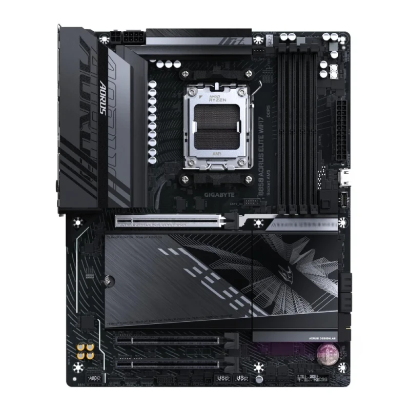 GIGABYTE B850 AORUS ELITE WIFI7 AM5 ATX Motherboard – AMD B850 Chipset, DDR5 up to 8200 MHz (OC), Wi-Fi 7 & Bluetooth 5.4, 2.5 Gb LAN, Dual PCIe 4.0/PCIe 5.0 M.2, USB 3.2 Gen 2x2 Type-C, Realtek ALC897 Audio & AM5 Ryzen 7000/8000/9000 Series Support - Featured Image