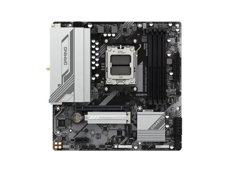 Gigabyte B650M GAMING PLUS WIFI AMD B650 Micro-ATX Motherboard – AM5 Socket for Ryzen 7000/8000/9000 Series, Dual-Channel DDR5 up to 8000 MHz, 2x PCIe 4.0 M.2, 2.5 GbE LAN, Wi-Fi 6E 802.11ax & Bluetooth 5.3, Realtek 7.1 Audio, HDMI 2.1 & DisplayPort, USB 3.2 Gen1 Type-C & Type-A - Featured Image