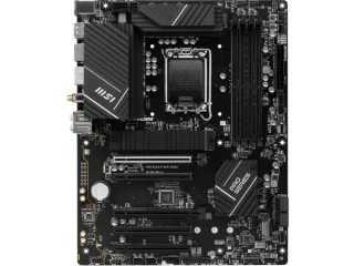 MSI PRO B760-P WIFI DDR4 ATX Motherboard – Intel B760 Chipset, LGA 1700 for 12th/13th/14th Gen Intel CPUs, 4x DDR4 (Up to 5333+ OC), 2x M.2 PCIe 4.0 & SATA, PCIe 4.0/3.0 Expansion, Realtek 2.5 Gb LAN, Intel Wi-Fi 6E & Bluetooth 5.3, HDMI 2.1 & DisplayPort, USB 3.2 Gen2 Type-C/A Ports – Professional Gaming/Workstation Board