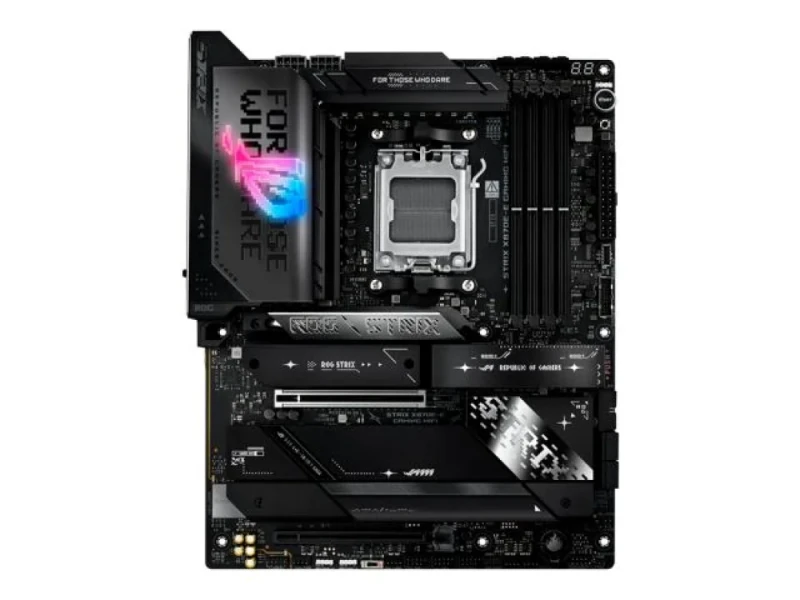 ASUS ROG STRIX X870E-E GAMING WIFI ATX Motherboard – AMD X870E Chipset, AM5 Socket, DDR5 (Up to 192 GB), 5x M.2 (PCIe 5.0/4.0), PCIe 5.0 x16 & PCIe 4.0 x16, Wi-Fi 7 (802.11be) & Realtek 5 Gb LAN, USB4 & USB 3.2 Gen2x2 Type-C, HDMI, 10x USB 3.2 Ports, Realtek ALC4080 Audio, ASUS AI Overclocking/Aura Sync – Premium Gaming/Creator Board - Featured Image