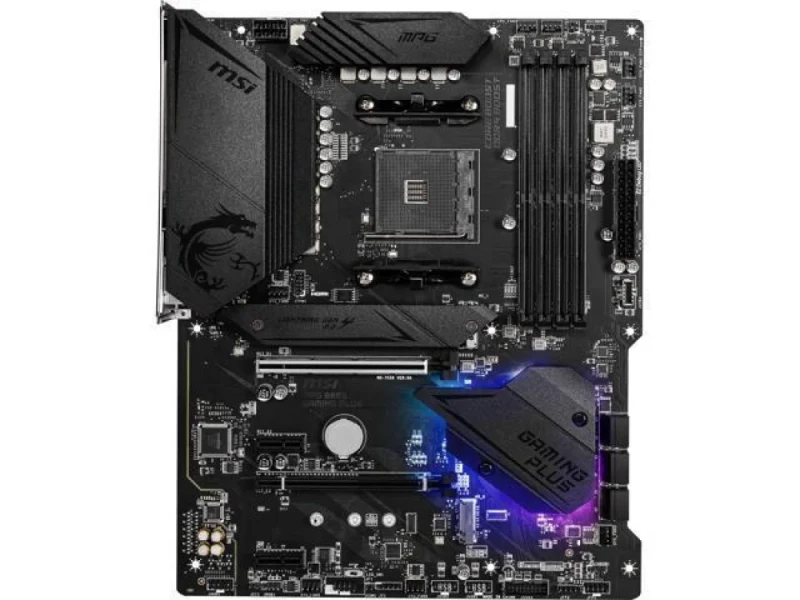 MSI MPG B550 GAMING PLUS AMD B550 ATX Motherboard – AM4 Socket, DDR4 up to 4400 MT/s, 4x DIMM, 2x M.2 (PCIe 4.0/3.0), 6x SATA III, Realtek Gigabit LAN, USB 3.2 Gen 2 Type-A/C, HDMI + DisplayPort, RGB lighting, Flash BIOS Button – Gaming PC Board - Featured Image