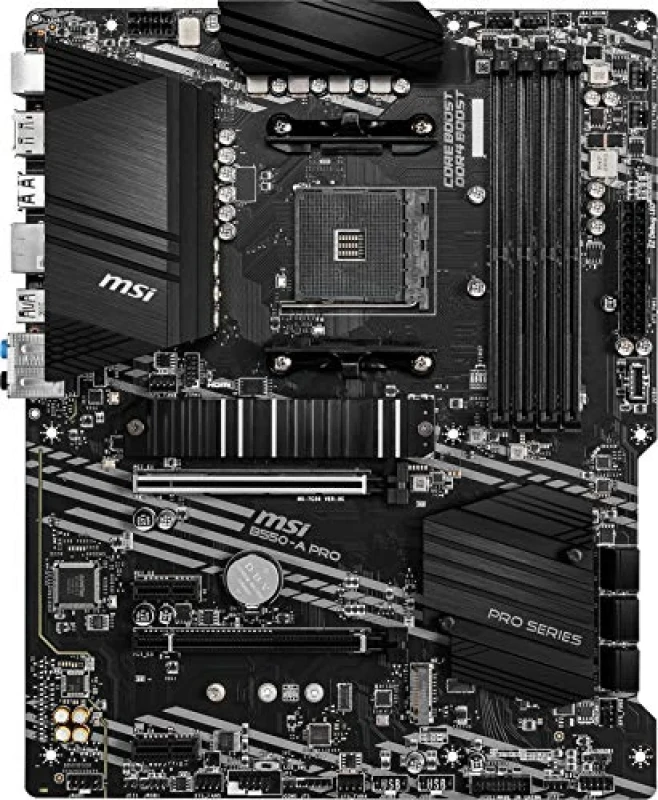 MSI B550-A PRO AMD AM4 ATX Motherboard – AMD B550 Chipset, Dual-Channel DDR4 up to 4400 MT/s, 4x DIMM, PCIe 4.0 x16 + PCIe 3.0 x16, 2x M.2 NVMe, 6x SATA III, Realtek Gigabit LAN, HDMI + DisplayPort, USB 3.2 Gen 2 Type-A & Type-C, 7.1-ch Audio, CrossFire Support – Mid-Range Desktop PC Board - Featured Image