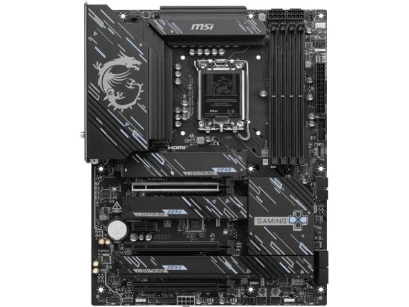 MSI Z890 GAMING PLUS WIFI LGA 1851 ATX Motherboard - Intel Z890 Chipset, Supports Intel Core Ultra Series 2 Processors, 4x DDR5-9200+ (OC), 4x M.2 (PCIe 5.0/4.0), 4x SATA 6G, Intel Killer 5GbE LAN, Wi-Fi 7 (802.11be) + Bluetooth 5.4, Thunderbolt 4, USB-C & USB-A, HDMI & DisplayPort, Realtek ALC897 7.1 Audio - Featured Image