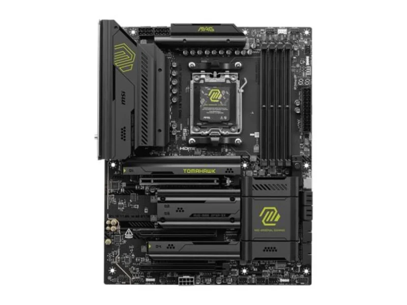 MSI MAG X870E TOMAHAWK WIFI AMD AM5 ATX Motherboard – AMD X870E Chipset, Supports Ryzen 7000/8000/9000, DDR5-8400+ (4 DIMMs, 256 GB), PCIe 5.0 & PCIe 4.0 Slots, Wi-Fi 7 Tri-Band, Realtek 5Gb LAN, USB4 & USB-C, 4x M.2 & SATA Storage - Featured Image