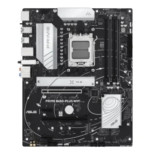 ASUS PRIME B650-PLUS WIFI ATX Motherboard – AMD B650 Chipset, AM5 Socket for Ryzen 7000/8000/9000, DDR5 Support (4 DIMMs, up to 192 GB), PCIe 4.0 x16 & Dual M.2 (PCIe 5.0/4.0), 2.5 Gb Ethernet, Wi-Fi 6E & Bluetooth 5.3, USB-C & USB 3.2 Gen2, HDMI & DisplayPort, BIOS FlashBack & Thunderbolt 4 Header – optimized for gaming and productivity builds.