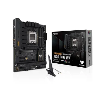ASUS TUF GAMING B650-PLUS WIFI ATX Motherboard – AMD B650 Chipset, AM5 Socket for Ryzen 7000/8000/9000, DDR5 Memory Support (4 DIMMs, up to 128 GB), Dual PCIe 4.0 x16 & 2x PCIe 4.0 x1, 3x M.2 NVMe Slots (PCIe 5.0 & PCIe 4.0), Realtek 2.5 Gb LAN, Wi-Fi 6 (802.11ax) & Bluetooth, HDMI & DisplayPort, USB-C & USB-A High-Speed I/O