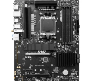 MSI PRO B650-S WIFI ATX Motherboard – AMD B650 AM5, DDR5 up to 7200+ MHz (4x DIMM), 2x PCIe 4.0 & PCIe 3.0 Slots, Dual M.2 (PCIe 4.0 x4), Wi-Fi 6E & Bluetooth 5.3, Realtek 2.5 Gb LAN, HDMI 2.1 & DisplayPort, USB 3.2 Gen2x2 Type-C & USB A, Realtek ALC897 7.1 Audio
