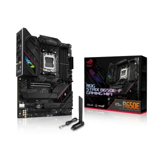 ASUS ROG STRIX B650E-F GAMING WIFI ATX Motherboard – AMD B650E AM5 for Ryzen 7000 Series, DDR5 up to 6400+ MT/s (4x DIMM), PCIe 5.0 x16 & PCIe 4.0 x16, 3x M.2 NVMe (PCIe 5.0/4.0), Wi-Fi 6E & Bluetooth 5.2, Intel 2.5Gb Ethernet, USB 3.2 Gen2x2 Type-C + USB 3.2 Ports, HDMI 2.1 & DisplayPort, Realtek ALC4080 Audio