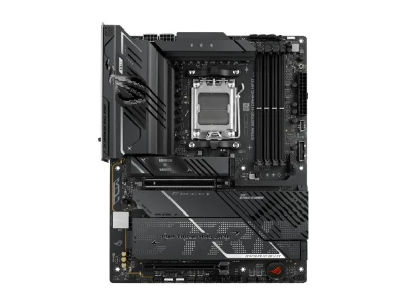 ASUS ROG STRIX X870E-H GAMING WIFI7 ATX Motherboard – AMD X870E AM5 DDR5 up to 8000+ MT/s (4x DIMM, 256 GB), 4x M.2 (2x PCIe 5.0 & 2x PCIe 4.0), PCIe 5.0 x16, Wi-Fi 7 (802.11be) & Bluetooth 5.4, Realtek 5 Gb Ethernet, USB4 + USB 3.2 Gen2x2 Type-C/USB-A, HDMI 2.1, Realtek ALC1220P 7.1 Audio, Pre-Installed I/O Shield - Featured Image