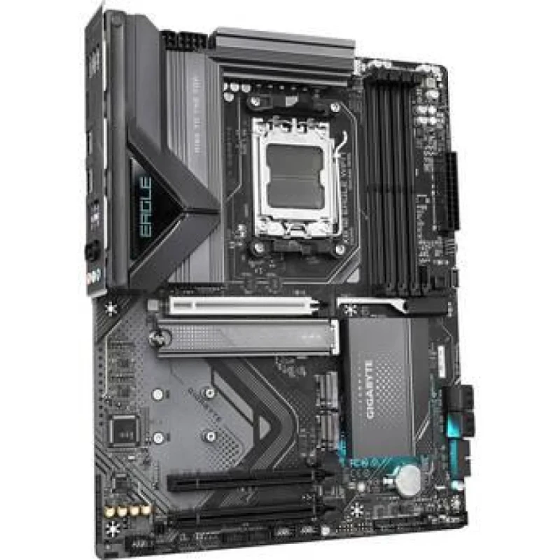 Gigabyte X870 EAGLE WIFI7 AM5 ATX Motherboard – AMD X870 Chipset, AM5 Socket for Ryzen 7000/8000/9000, DDR5 up to 8200 MHz (OC), 4x DIMM, PCIe 5.0 + 2x PCIe 4.0 M.2, Dual USB4 Type-C, Wi-Fi 7 & 2.5 GbE LAN, HDMI 2.1, USB 3.2/USB 2.0, Realtek HD Audio - Featured Image