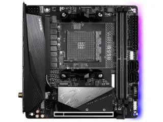 Gigabyte B550I AORUS PRO AX Mini-ITX AM4 Motherboard – AMD B550 Chipset, Dual M.2 PCIe 4.0/3.0, DDR4 up to 5300 MHz, Wi-Fi 6E & Bluetooth 5.x, 2.5 GbE LAN, 4x SATA 6 Gb/s, USB 3.2 Gen2 Type-C, HDMI 2.1 & DisplayPort, Realtek ALC1220-VB Audio – Compact High-Performance ITX Board