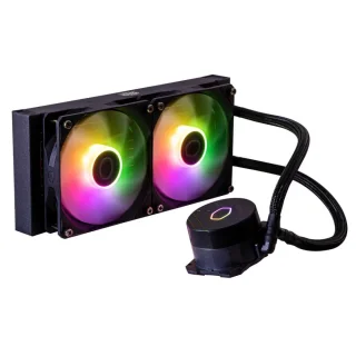 Cooler Master MasterLiquid 240L Core ARGB 240 mm AIO Liquid CPU Cooler – Dual 120 mm ARGB PWM Fans, New Gen S Dual Chamber Pump, Expanded Aluminum Radiator Surface, 1750 RPM, 71.9 CFM Airflow, CryoFuze Thermal Paste Included, Intel LGA1700 & AMD AM5/AM4 Support