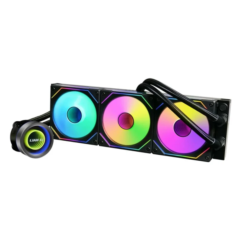 Lian Li Galahad II Trinity SL-INF 360 mm AIO Liquid CPU Cooler – Triple UNI FAN SL-INF 120 mm ARGB Fans, Single-Wave Aluminum Radiator (397.5 x 119.2 x 27 mm), 3200 RPM Pump, 61.3 CFM Airflow, Fluid Dynamic Bearing, 385 mm Tubing, Intel & AMD Socket Support (AM5/AM4/LGA1700) - Featured Image