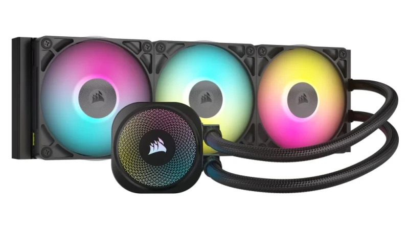 Corsair iCUE LINK TITAN 360 RX RGB 360 mm AIO Liquid CPU Cooler – FlowDrive Pump with Three-Phase Motor, 3x RX120 RGB PWM Fans (300–2100 RPM, 73.5 CFM), Aluminum Radiator (396x120x27 mm), iCUE LINK Single-Cable Control, Copper Cold Plate, Intel LGA1851/1700 & AMD AM5/AM4 Support, Black/White Options - Featured Image