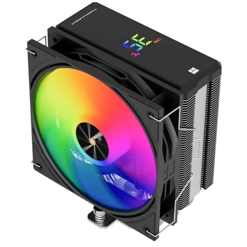 Thermalright Assassin X 120 R Digital ARGB CPU Air Cooler – Single-Tower 120 mm TL-P12-S PWM Fan (Up to 2000 RPM, ~70.84 CFM, ~29.8 dBA), 4x 6 mm Heatpipes, Digital Temperature Display & Addressable RGB (3 Pin 5V), Aluminum Fins & Copper Base, Intel LGA115x/1200/1700/1851 & AMD AM4/AM5 Support, Compact 151 mm Height - Featured Image