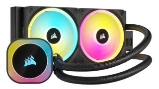Corsair iCUE LINK H100i RGB 240 mm AIO Liquid CPU Cooler – Dual QX120 RGB PWM Fans up to 2400 RPM, 240 mm Aluminum Radiator with iCUE LINK System Hub, Copper Cold Plate, Intel LGA1851/1700/1200 & AMD AM5/AM4 Support, Digital RGB Lighting & iCUE Control – High-Performance RGB Liquid Cooler