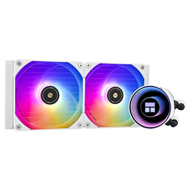 Thermalright Frozen Notte ARGB 240 mm AIO Liquid CPU Cooler – Dual 120 mm ARGB PWM Fans, S-FDB V2 Bearings, 72.37 CFM Airflow, 2.87 mm H₂O Static Pressure, 5300 RPM Pump, Broad Intel & AMD Socket Support (LGA1700/AM5), Black or White Radiator - Featured Image