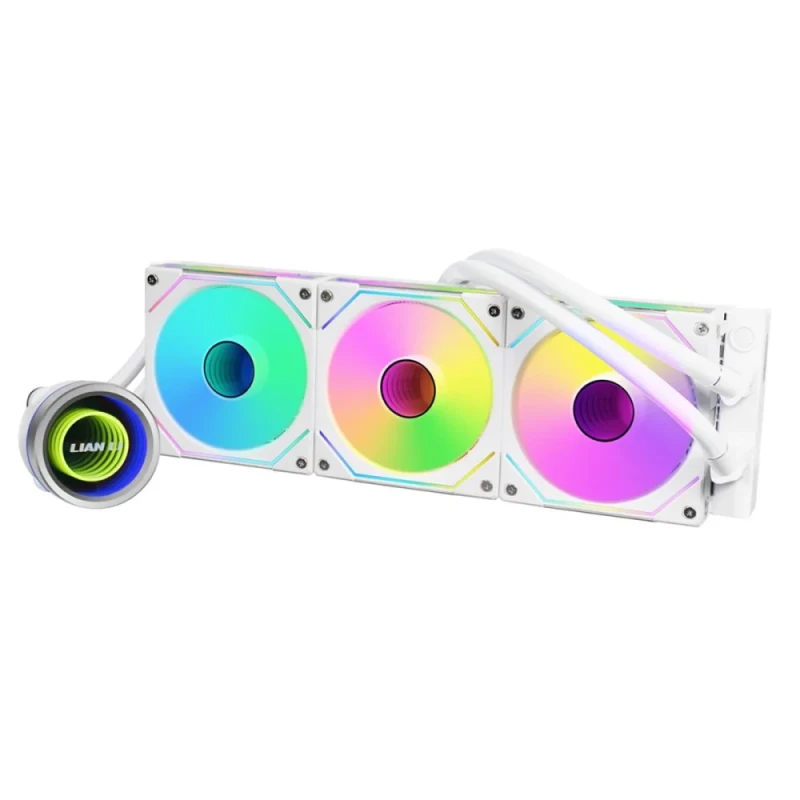 Lian Li Galahad II Trinity SL-INF 360 mm ARGB AIO Liquid CPU Cooler – Triple 120 mm UNI FAN SL-INF PWM Fans, Aluminum 397.5x119.2x27 mm Radiator, 3200 RPM Pump, 61.3 CFM Airflow, 2.66 mm H₂O Static Pressure, Broad Intel (LGA1700/1200/115x) & AMD (AM5/AM4) Support, Black/White Options - Featured Image