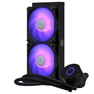 Cooler Master MASTERLIQUID ML240L RGB V2 240 mm All-in-One Liquid CPU Cooler – Dual 120 mm RGB Fans, Aluminum Radiator, PWM Pump, Universal Intel & AMD Socket Support (LGA1700, LGA1200, AM5/AM4, etc.), 200 W TDP Cooling, Included RGB Controller, Quiet Operation