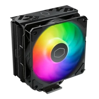 Cooler Master Hyper 212 Pro 120 mm Air CPU Cooler – Single PWM Fan, 4 Heat Pipes with Direct Contact, Loop Dynamic Bearing, Up to 230 W TDP, Black Tower Heatsink, Universal Intel & AMD Socket Support (LGA1851/1700/1200/115x, AM5/AM4), ARGB Lighting Option