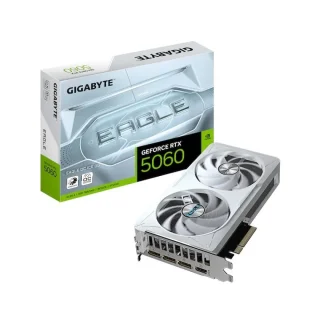 Gigabyte EAGLE OC ICE GeForce RTX 5060 8GB White – NVIDIA Next-Gen GPU, 8GB GDDR6, Boost Clock up to 2550 MHz, Dual-Fan EAGLE ICE Cooling, Factory Overclock, Ray Tracing & DLSS, PCIe 4.0, HDMI/DP, 208 mm