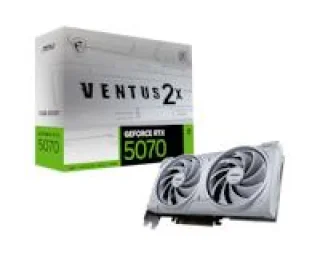 MSI VENTUS 2X OC GeForce RTX 5070 12GB White – NVIDIA Next-Gen GPU, 12GB GDDR7, Boost Clock up to 2700 MHz, Dual-Fan VENTUS Cooling, Factory Overclock, Advanced Ray Tracing & AI Acceleration, PCIe 5.0, 236 mm