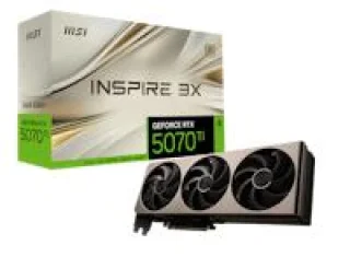 MSI INSPIRE 3X OC GeForce RTX 5070 Ti 16GB GDDR7 PCIe 5.0 GPU 288 mm – 8960 CUDA Cores, ~2482 MHz Boost, TRI FROZR 3 Triple Fans, 256-bit Bus, HDMI 2.1b + 3x DisplayPort 2.1b, 300 W TDP, Black & Gold Accents