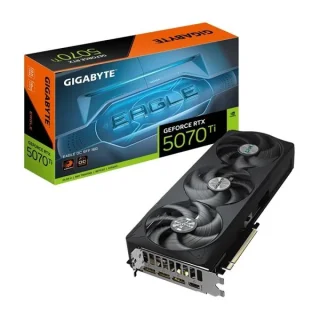 Gigabyte EAGLE OC SFF GeForce RTX 5070 Ti 16GB Graphics Card – NVIDIA RTX 5070 Ti GPU, 8960 CUDA Cores, 16 GB GDDR7 256-bit 28 Gbps Memory, PCIe 5.0, WINDFORCE 3X Triple Fans, 304 mm Compact SFF-Ready Black GPU with 3x DisplayPort 2.1a & HDMI 2.1b