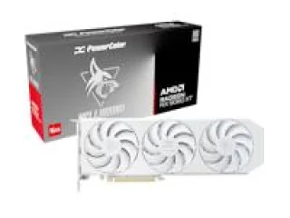 PowerColor Hellhound OC Radeon RX 9060 XT 16GB GDDR6 Graphics Card – AMD RDNA 4 GPU, 2048 Stream Processors, 16 GB 128-bit GDDR6 @ 20 Gbps, Boost up to 3310 MHz (OC), PCIe 5.0 x16, Triple-Fan Active Cooling, Glacier White / Black Design, 310 mm Length, 1x HDMI 2.1b & 2x DisplayPort 2.1a Outputs