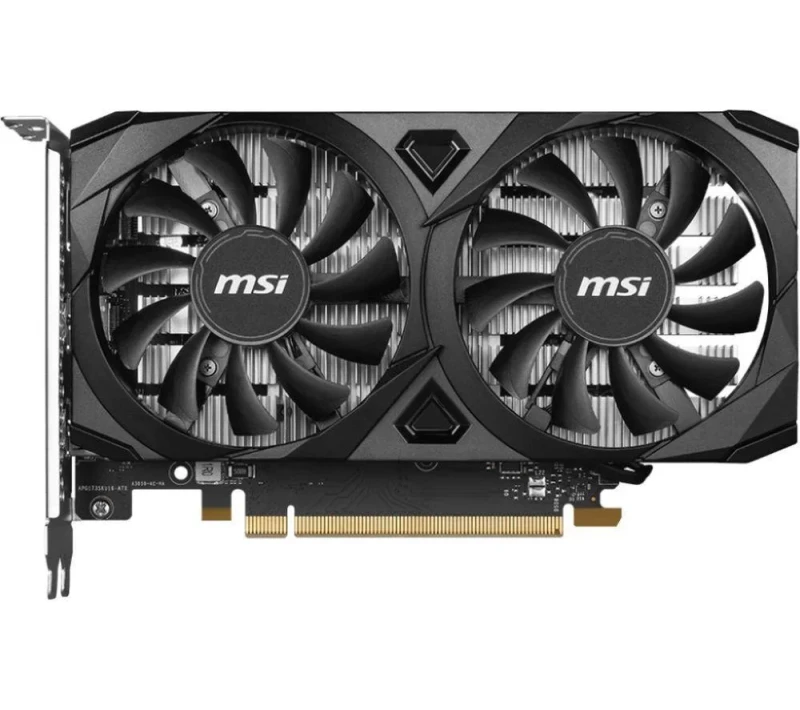 MSI GeForce RTX 3050 VENTUS 2X E OC 6GB GDDR6 PCIe 4.0 Graphics Card – NVIDIA RTX 3050, 2304 CUDA Cores, 1492 MHz Boost, 96-bit 14 Gbps Memory, Dual Fan Cooling, 1x DisplayPort 1.4a & 2x HDMI 2.1 Outputs, 189x109x42 mm Compact Black Design, Efficient 70 W Power - Featured Image
