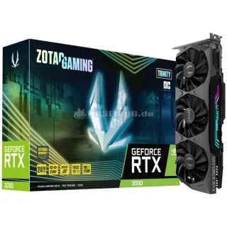 ZOTAC GAMING Trinity OC GeForce RTX 3090 24GB GDDR6X Graphics Card – NVIDIA RTX 3090 GPU with 10496 CUDA Cores, 24 GB 384-bit Memory @ 19.5 Gbps, PCIe 4.0 x16, IceStorm 2.0 Triple-Fan Cooling, Spectra 2.0 RGB, 3x DisplayPort 1.4a + HDMI 2.1, 318 mm Length Premium High-Performance Ampere GPU for 8K & VR Gaming