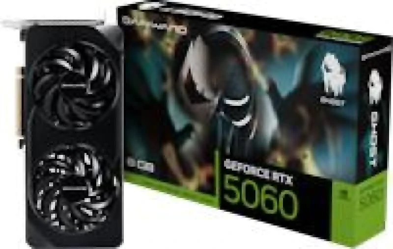 Gainward GeForce RTX 5060 Ghost 8GB GDDR7 PCIe 5.0 Graphics Card – NVIDIA Blackwell GPU with 3840 CUDA Cores, 128-bit Bus & 28 Gbps Memory, Dual-Fan Active Cooling, 262 mm Length, HDMI 2.1b & 3x DisplayPort 2.1b, Dual-Slot Black Design for 1080p/1440p Gaming - Featured Image