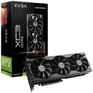 EVGA GeForce RTX 3070 Ti XC3 ULTRA GAMING 8GB GDDR6X PCIe 4.0 Graphics Card – 1815 MHz Boost, 256-bit Bus, iCX3 Triple Fan Cooling, ARGB LED, Metal Backplate, HDMI 2.1 & 3x DisplayPort 1.4a, 285 mm Length High-Performance GPU