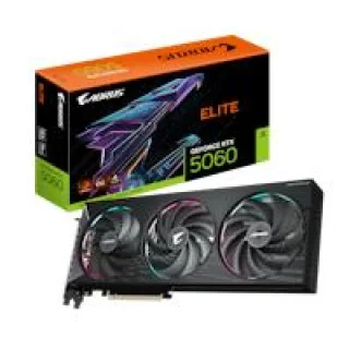 Gigabyte AORUS ELITE GeForce RTX 5060 8GB GDDR7 Graphics Card – NVIDIA Blackwell RTX 5060 GPU with 3840 CUDA Cores, 2722 MHz Boost, PCIe 5.0 x16, 128-bit 28 Gbps Memory, WINDFORCE 3X Triple-Fan Cooling, 329 mm Length, 3x DisplayPort 2.1b & HDMI 2.1b, Black AORUS ELITE GPU